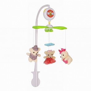 Мобиль на кроватку М6611B-4 – Мишки, с мягкими игрушками (Yako, 6611B-4)